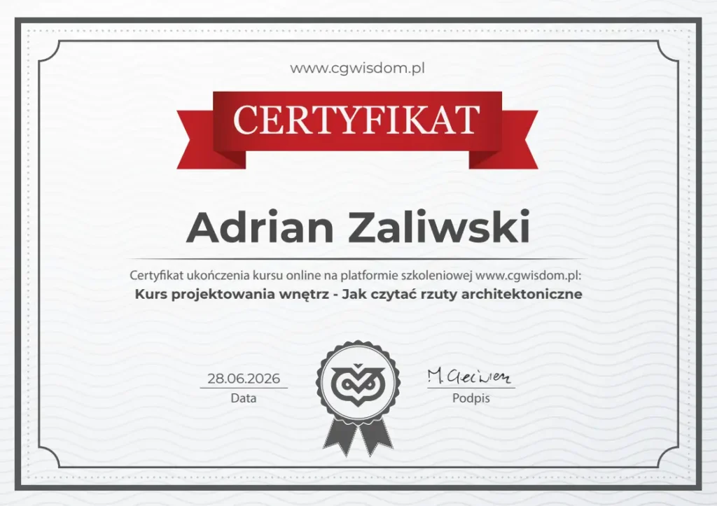 Certyfikat czytania rzutów architektonicznych