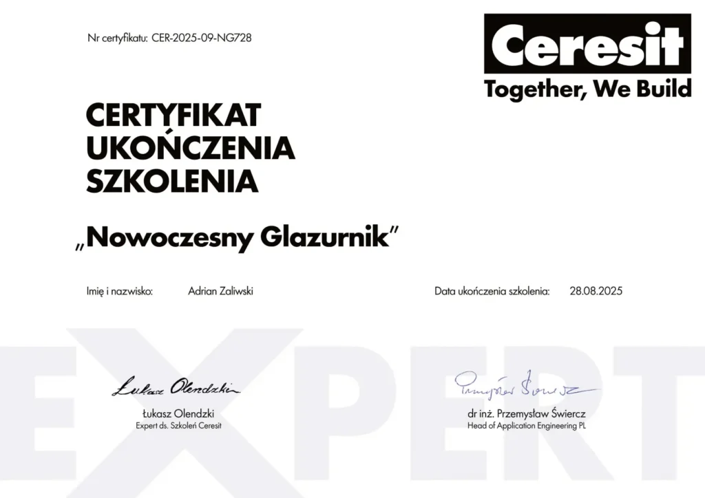 Certyfikat glazurniczy